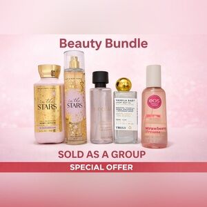 Beauty Bundle - 3 Body Sprays, Lotion, and Shimmer oil